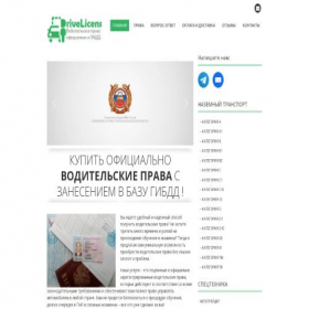 Скриншот главной страницы сайта drivelicensss.com