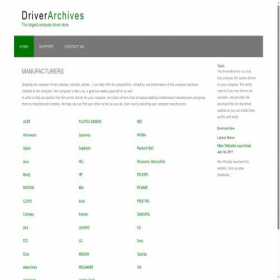 Скриншот главной страницы сайта driverarchives.com