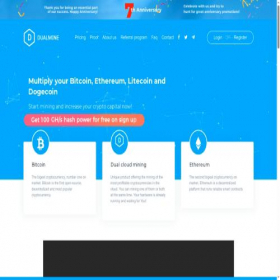 Скриншот главной страницы сайта dualmine.com