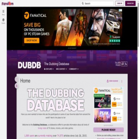 Скриншот главной страницы сайта dubdb.fandom.com