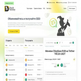 Скриншот главной страницы сайта duck.money