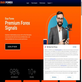 Скриншот главной страницы сайта duxforex.com