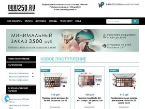 Скриншот главной страницы сайта duxi250.ru
