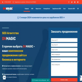 Скриншот главной страницы сайта dvmagic.org