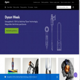 Скриншот главной страницы сайта dyson.lt