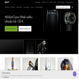 Скриншот главной страницы сайта dyson.lv
