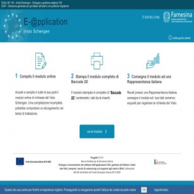 Скриншот главной страницы сайта e-applicationvisa.esteri.it