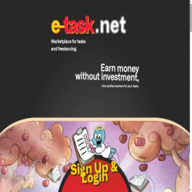 Скриншот главной страницы сайта e-task.net