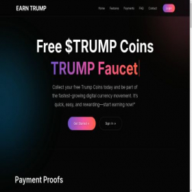 Скриншот главной страницы сайта earn-trump.com