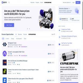 Скриншот главной страницы сайта earn.superteam.fun
