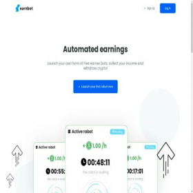 Скриншот главной страницы сайта earnbot.io