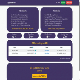 Скриншот главной страницы сайта earncoin.club