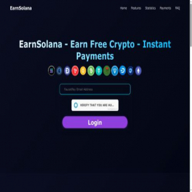 Скриншот главной страницы сайта earnsolana.xyz