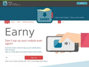 Скриншот главной страницы сайта earny.ru