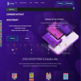 Скриншот главной страницы сайта easybux.site