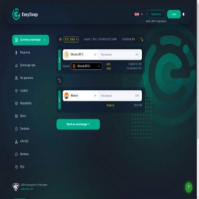 Скриншот главной страницы сайта easyswap.biz