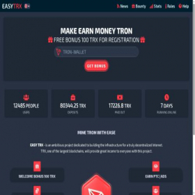 Скриншот главной страницы сайта easytrx.net