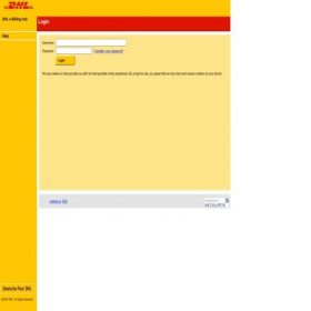 Скриншот главной страницы сайта ebilling.dhl.com