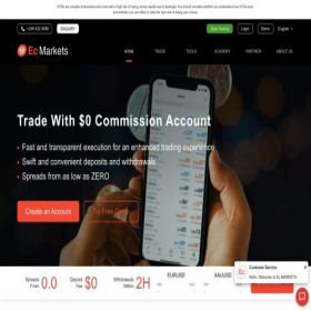 Скриншот главной страницы сайта ecmarkets.com