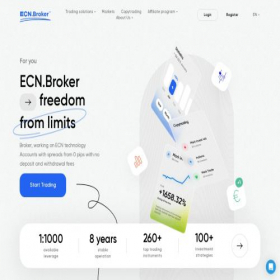 Скриншот главной страницы сайта ecn.broker