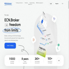 Скриншот главной страницы сайта ecnbroker.bz