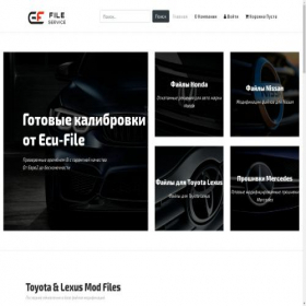 Скриншот главной страницы сайта ecu-file.ru