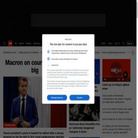 Скриншот главной страницы сайта edition.cnn.com