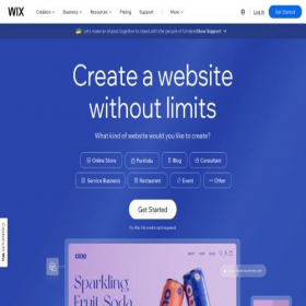 Скриншот главной страницы сайта editor.wix.com
