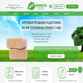 Скриншот главной страницы сайта eko-briket.ru