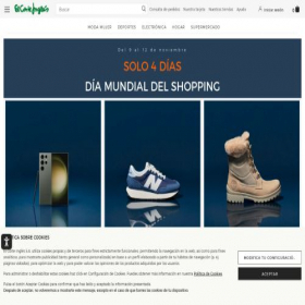 Скриншот главной страницы сайта elcorteingles.es