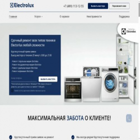 Скриншот главной страницы сайта electrolux-servicing.ru