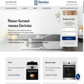Скриншот главной страницы сайта electrolx-repair.ru
