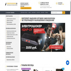 Скриншот главной страницы сайта electroshokery24.ru