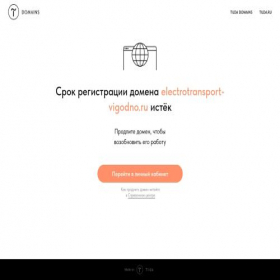 Скриншот главной страницы сайта electrotransport-vigodno.ru