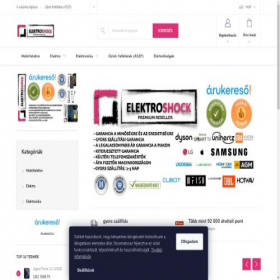 Скриншот главной страницы сайта elektroshock.hu