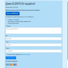 Скриншот главной страницы сайта elenite.ru