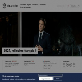 Скриншот главной страницы сайта elysee.fr