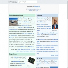 Скриншот главной страницы сайта en.m.wikipedia.org