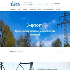 Скриншот главной страницы сайта energosetiao.ru