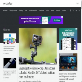 Скриншот главной страницы сайта engadget.com