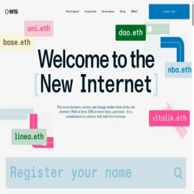 Скриншот главной страницы сайта ens.domains