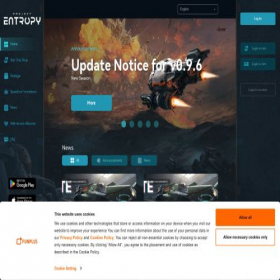 Скриншот главной страницы сайта entropy-pc.funplus.com