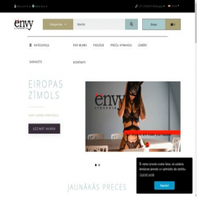 Скриншот главной страницы сайта envylingerie.eu