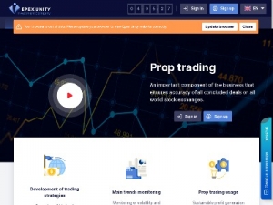 Скриншот главной страницы сайта epex-unity.com