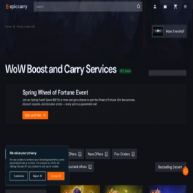 Скриншот главной страницы сайта epiccarry.com