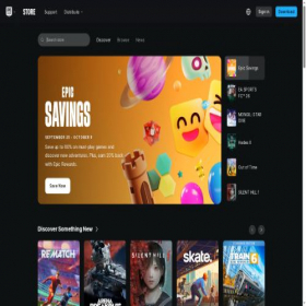 Скриншот главной страницы сайта epicgames.com