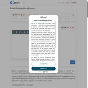 Скриншот главной страницы сайта es.opentran.net