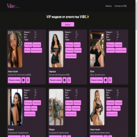 Скриншот главной страницы сайта escort-vibe.ru
