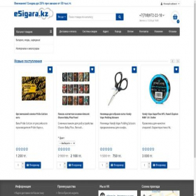 Скриншот главной страницы сайта esigara.kz