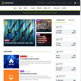 Скриншот главной страницы сайта esports.net